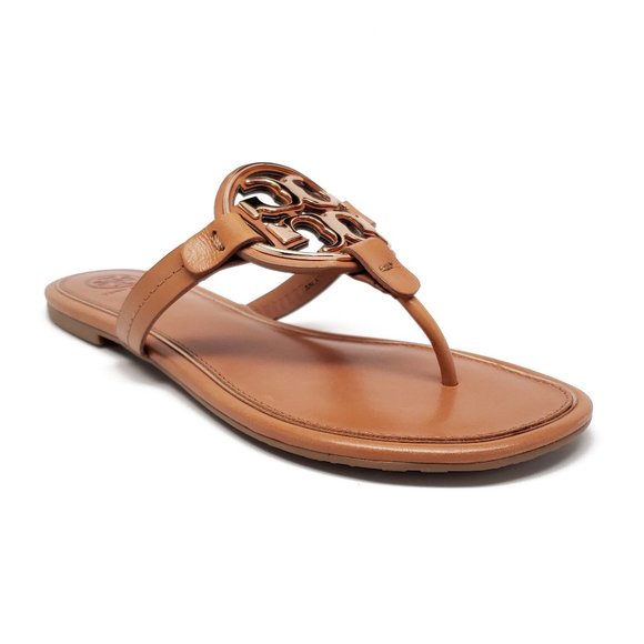 Tory Burch Shoes - Tory Burch Metal Miller Leather Sandals in Tan